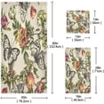 thumbnail image 3 of Vintage Butterfly Flowers Bath Towel Set of 3, Highly Absorbent & Soft Bathroom Towels Set Quick Dry Towels Set for Bathroom Spa Beach (1 Bath Towels, 1 Hand Towel, 1 Washcloth) Washcloth Gift, 3 of 7