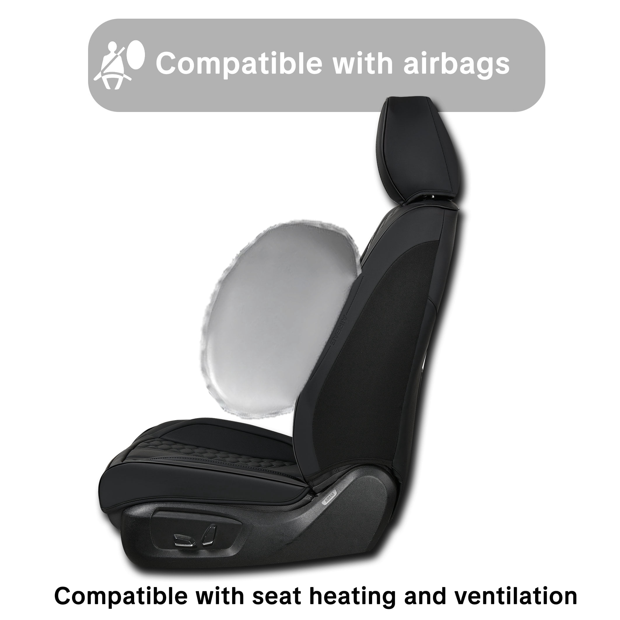 Suitable For 99% Of Universal Car Seat Covers, Made Of Pu Leather, With Four Layers Of Anti-Slip Measures, Easy To Install, And Suitable For All Seasons.