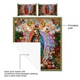 thumbnail image 4 of Flagwix 3 Pieces Queen Size Quilt Sets, Mother Mary Quilt Bedding Set Skull Flower NTB221QS, Bedspread Coverlets with 2 Pillow Shams for Bedroom, Home Decor - 80" x 90", 4 of 4