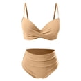 thumbnail image 6 of Womens Bikini Set Hollow Out with Cover Up Four Piece Swimsuit High Waisted Bottom Tummy Control Swimwear Beach Vacation, 6 of 6