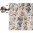thumbnail image 5 of Christmas Coastal Kitchen Curtains and Valances Set, Rod Pocket Curtains Tier Farmhouse Window Curtains 36 Inch Length, Nautical Snowman Shell Conch Starfish 3 Piece Kitchen Curtains Set, 5 of 6