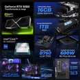 thumbnail image 3 of PC Gamer Xtreme PC Gaming NVIDIA GeForce RTX 5060 Intel Core i9 14900KF 16GB SSD 1TB Sistema Liquido WIFI Black gaming 1080p, estudios y multitarea, 3 of 6