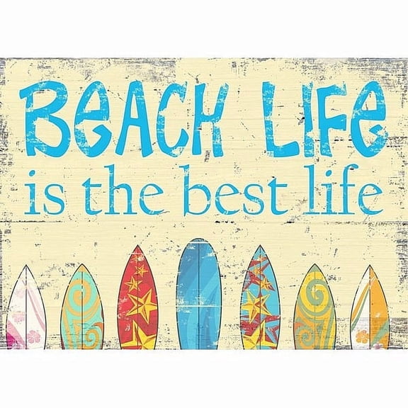 BEACH LIFE IS THE BEST LIFE Coastal-Wood 5x7 Box Sign by Sixtrees