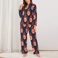 thumbnail image 2 of Daiia American Football and Fire Flames for Women's Long-Sleeved Pajama Set – Soft & Comfortable Sleepwear Button-Up Pajamas Cozy Lounge Wear-Medium, 2 of 7
