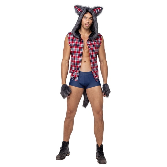 Roma Costume 6187 - 3PC Mens Full Moon Werewolf, Red/Blue/Grey, X-Large
