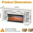 thumbnail image 4 of 3-Sided Glass Farmhouse Electric Fireplace TV Stand for TVs up to 85'', 75'' Large TV Stands with 40''  Fireplace, Entertainment Center, 12 Colors LED Lights Flame, 4 of 9