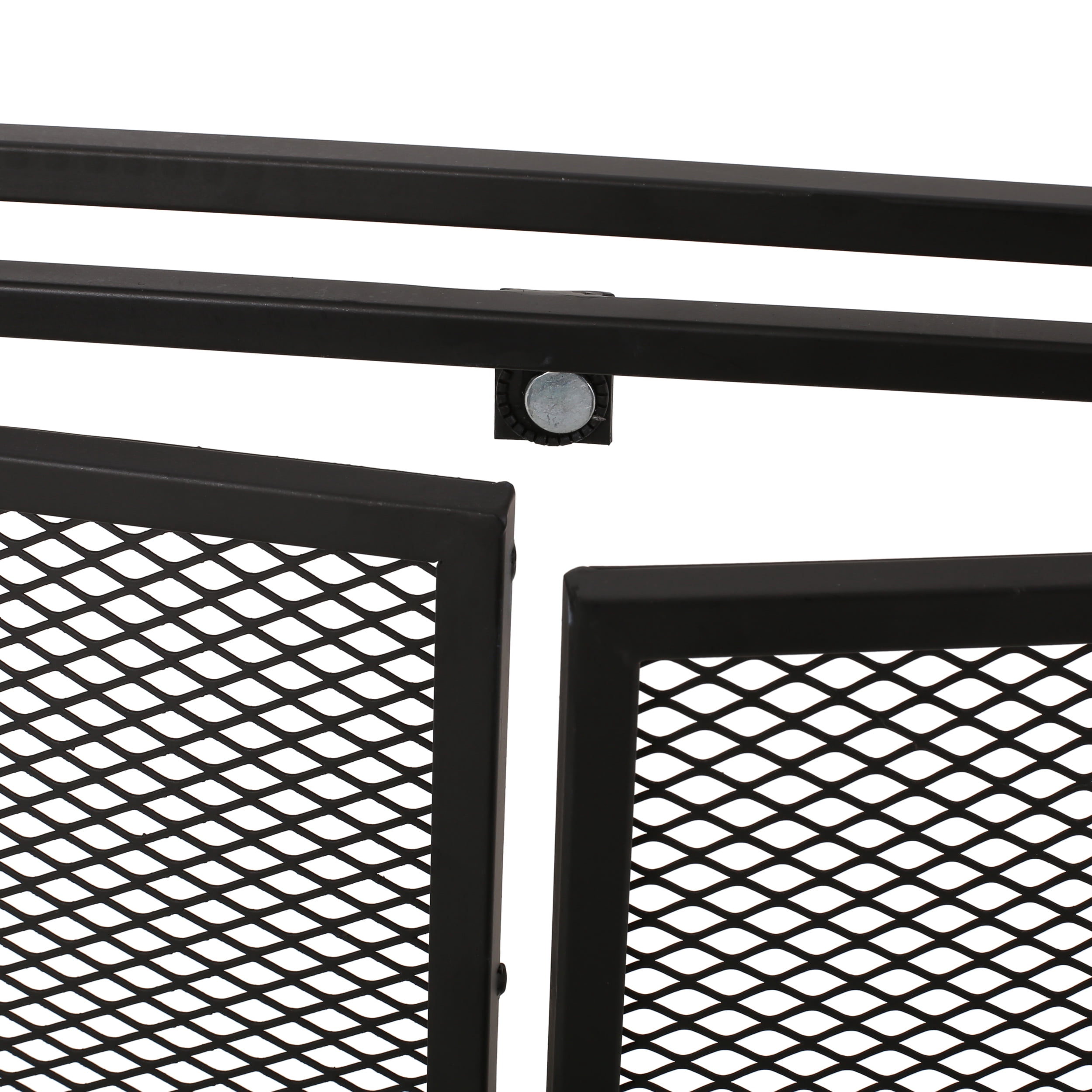 Noble House Cartwright Iron Fireplace Screen, Matte Black