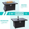 thumbnail image 6 of MEETWARM Outdoor Propane Fire Pit Table, 44 Inch Rattan & Wicker-Look Rectangular Gas Fire Pit Table with 50,000 BTU, Glass Wind Guard, CSA Approved, Black Tempered Glass Tabletop, Glass Rock, 6 of 7