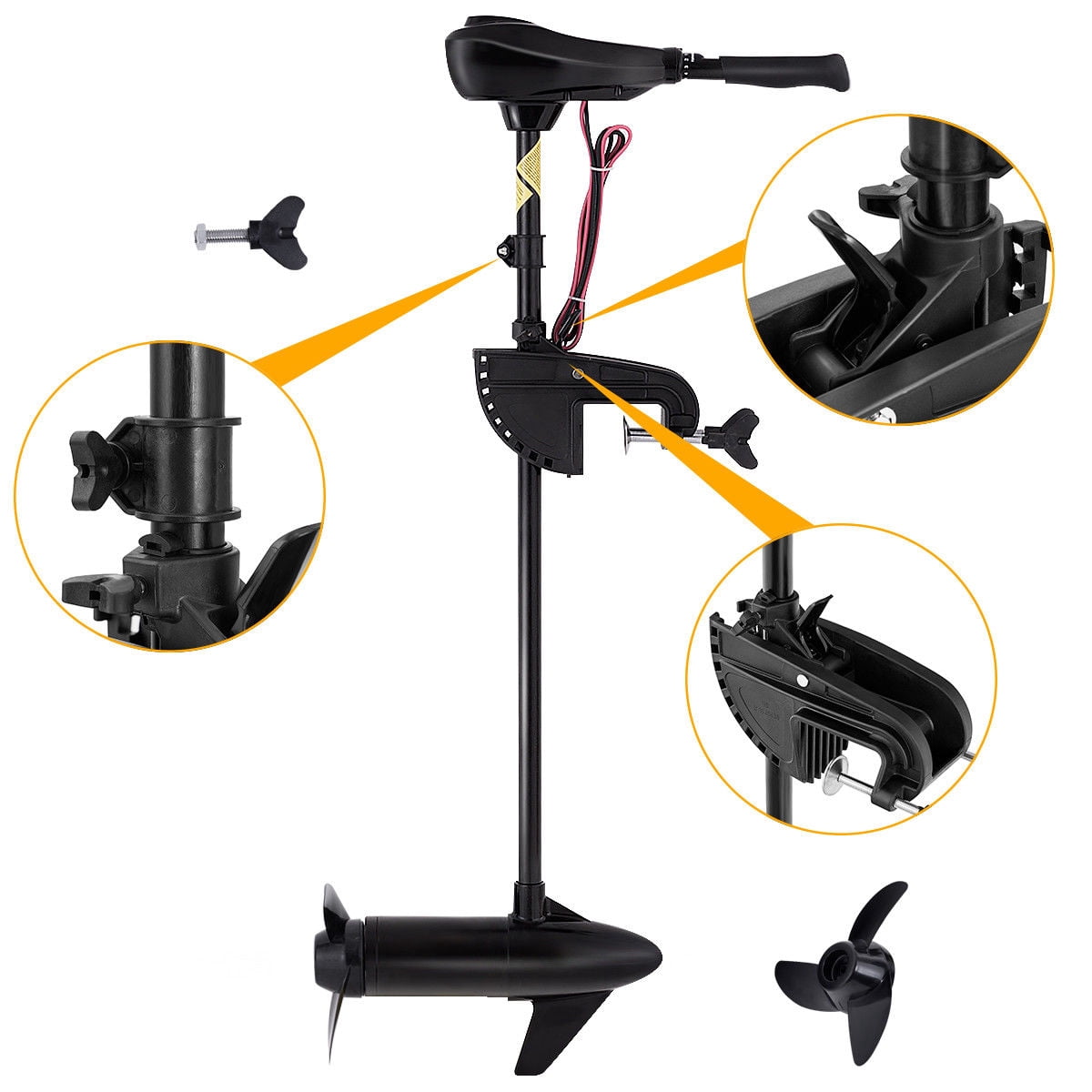 Costway New 86lbs Freshwater Transom Mounted Trolling Motor 36" Shaft