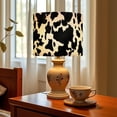 thumbnail image 6 of [style] Linen Drum Lampshades Cow skin texture black white spot repeated Animal print 13"x13"x10" Light Shade for Table Lamps Floor Lamp Shades Lampshade Replacement Assembly Required, 6 of 8