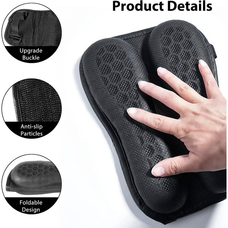 SKYJDM Foldable Motorcycle Gel Seat Cushion, Large 3D Honeycomb Structure  Shock Absorption & Breathable Motorcycle Gel Seat Pad for Long Rides (L) 