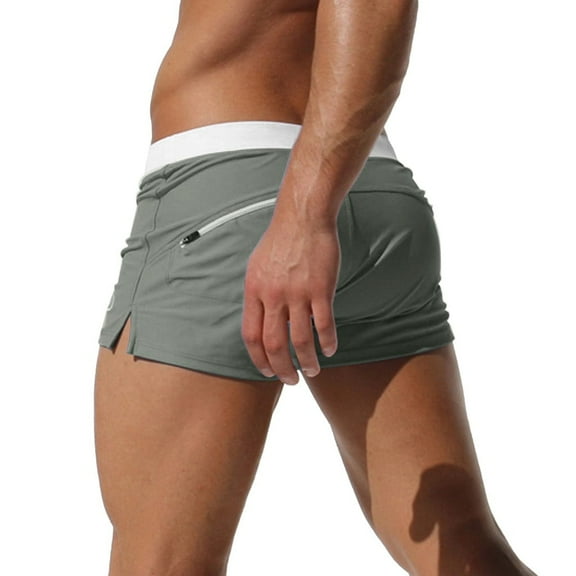 Mens Swim Trunks Plus Size Shorts Wear Beach Slim Swimwear Solid Breathable Pants Trunks Swimwear Bathing Suit