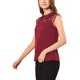 thumbnail image 4 of Blusa de pullover de manga corta con cuello Peter Pan para mujer, M, rojo oscuro, 4 of 7