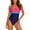 Fuchsia, Turquoise, Navy Blue, variant on Women's One Piece Swimsuit Tummy Control U Back Chlorine Resistant Quick Dry Athletic Bathing Suit for Swimming