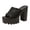 Black, variant on Platform Mules for Women Peep Toe Slip on High Heeled Sandals Casual Breathable Mesh Chunky Lug Sole Heels Black Size 8