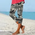 thumbnail image 2 of BiZtdJrK Legging Capris for Women 2025 Halloween Costumes Novelty Graphic Printed Cropped Yoga Pants Milk Silk Soft High Waist Skinny Capri Pant Sales of The Day Lightning, 2 of 5