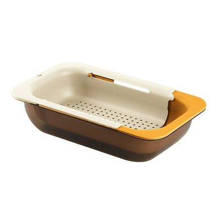 

Amuver Kitchen Retractable Sink Drain Basket Multi-Functional Drainage Rack Cleaning Basket for Fruit Vegetable Dish