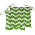 thumbnail image 4 of Vargottam Indoor/Outdoor Tufted Printed Square Seat Patio Cushion Set Of 2 Water Resistant Patio Furniture Seat Cushion 19-inches, Green | Chevron, 4 of 7