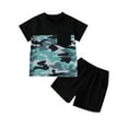 thumbnail image 2 of Virmaxy 0-3T Toddler Baby Boys Suit Camouflage Print Short Sleeve Top Pocket Shorts Casual Set Black 18-24 Months, 2 of 9