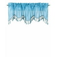 thumbnail image 4 of WAVE LIGHT BLUE 1 Elegant Faux Silk Rod Pocket Swag Waterfall Ascot Dressing Window Valance with Tassels, 55" X 18" for kitchen bedroom décor, 4 of 5