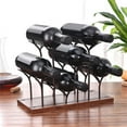 thumbnail image 4 of Elegant 6 Bottles Desktop Wine Rack Holder Display Organizer Stand Household Bar (Bronze), 4 of 8