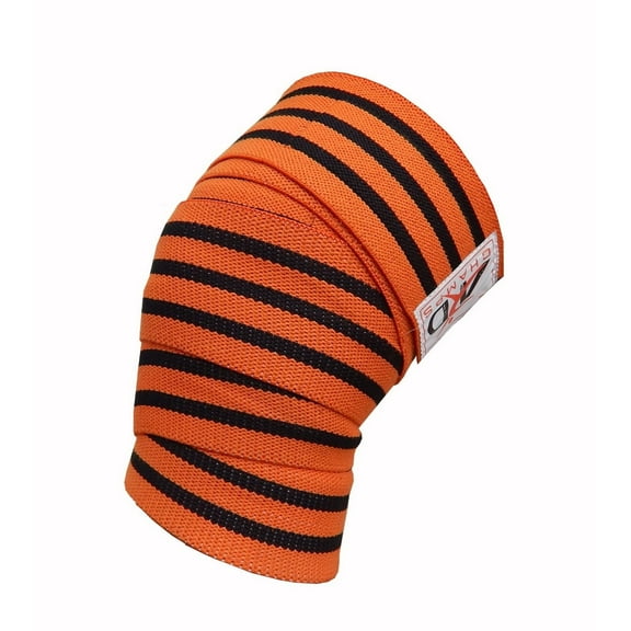 ARD Power Lifter Weight Lifting Knee Wraps Supports Gym Training Fist Straps (Orange with Black Stripes)