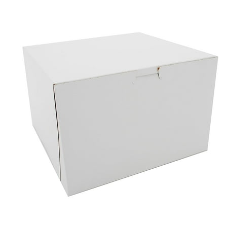 Southern Champion Tray 0966 Premium Clay Coated Kraft Paperboard White Non-Window Lock Corner Bakery Box, 9" Length x 9" Width x 6" Height (Case of 100)