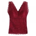 thumbnail image 2 of Ladies Lace Flower With Chest Pad Long V-Neck Sleeveless Solid Color Vest, 2 of 6