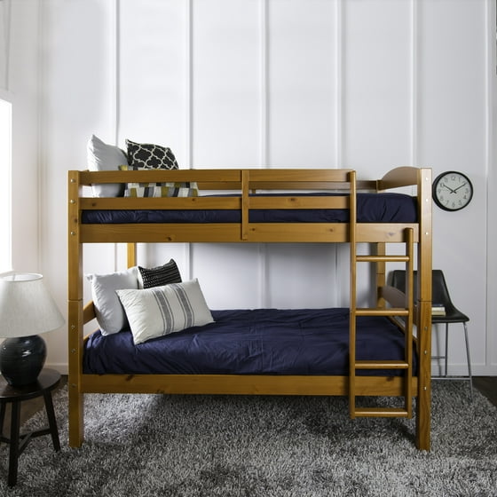 Walker Edison Solid Wood Twin Over Bunk Bed Espresso Walker Edison Solid Wood Twin Over Bunk Bed Espresso Com