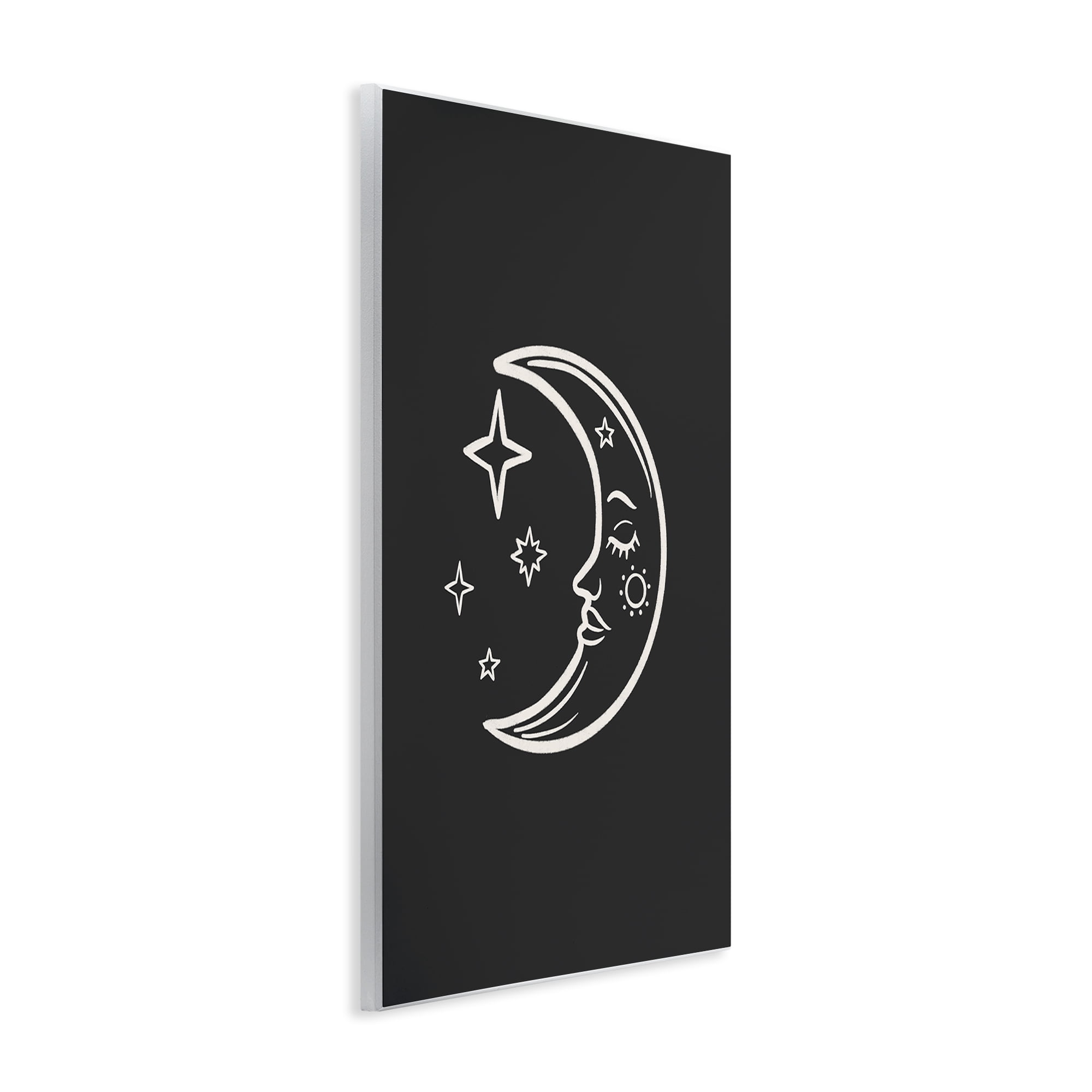 Stupell Industries Moon & Stars on Black Astrology & Stars Painting Unframed Art Print Wall Art, 10 x 15