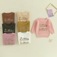 thumbnail image 6 of Okbabeha Baby Girl Christmas Sweaters Cute Long Sleeve Letter Embroidery Knit Pullover Sweatshirt Warm Fall Winter Clothes, 6 of 7