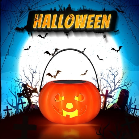 Solar Powered Round Pumpkin Garden Stake Landscape Variable Color Light