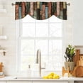 thumbnail image 4 of Tie Up Valances for Windows, Vintage Wood Grains Adjustable Valance Curtains Window Treatment for Living Room, Farmhouse Colorful Wooden Texture Rod Pocket Kitchen Curtains & Drapes 60x18 Inch, 4 of 9
