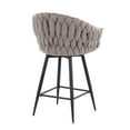 thumbnail image 6 of LumiSource Braided Matisse Contemporary Counter Stools, Black/Gray, Set Of 2 Stools, 6 of 7