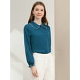 thumbnail image 2 of INSPIRE CHIC Women's Sweet Ruffle Peter Pan Collar Button Up Work Shirts, 2 of 6
