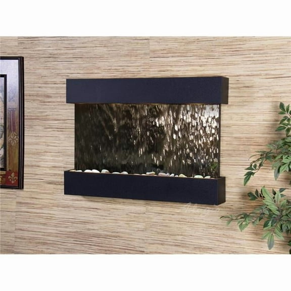 Adagio RCS1740 Reflection Creek Textured Black Silver Mirror Wall Fountain