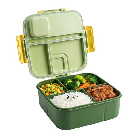Unique Bargains Portable Leak-Proof Meal Lunch Bento Box Green
