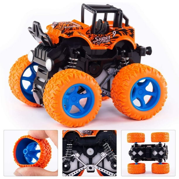 Monster Truck Toys – Voitures jouets à friction Véhicules Push and Go pour  enfants Meilleur cadeau de fête d'anniversaire de Noël pour garçons filles  de 3 ans et plus Lot de 4 