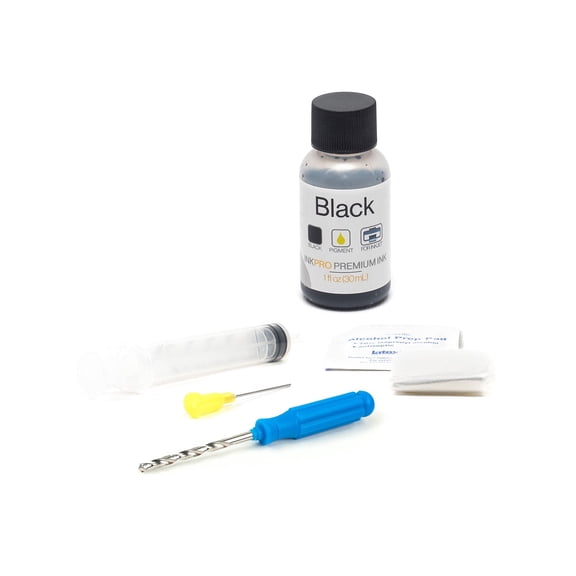 Premium Pigment Black Ink Refill Kit for PG-240, PG-240XL Cartridges 1oz 30mL