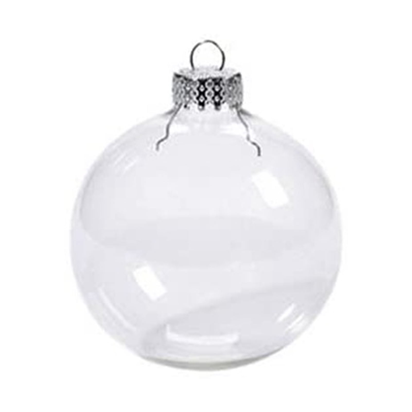 20PCS Clear Plastic Balls Baubles Xmas Fillable Christmas Tree Ornaments Hanging 
