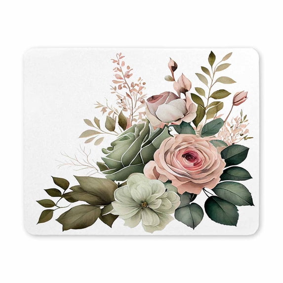 Mouse Pad, Floral Mouse Pad, Washable Mousepads with , Non-Slip Rubber Base Small Wireless Mouse Pads for Office Laptop, Flowers