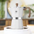 thumbnail image 1 of Teissuly Clearance Classic Stovetop Coffee And Coffee Maker Coffee Pot For Italian And Cuban Café Brewing Coffee Maker Cafeteras 6 Cups(White, 9.5x18.5cm /3.74x7.28in) Teissuly WER2023081405943, 1 of 7