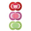 MAM Pacifiers, Baby Pacifier 6+ Months, Best Pacifier for Breastfed Babies, ‘Trends' Design Collection, Girl, 3-Count