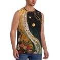 thumbnail image 2 of Fotbe Abstract Gold Floral Galaxy Men's Camiseta sin Mangas Estampada para Hombres, Playera Casual para Gimnasio, Entrenamiento, Playa-Medium, 2 of 7