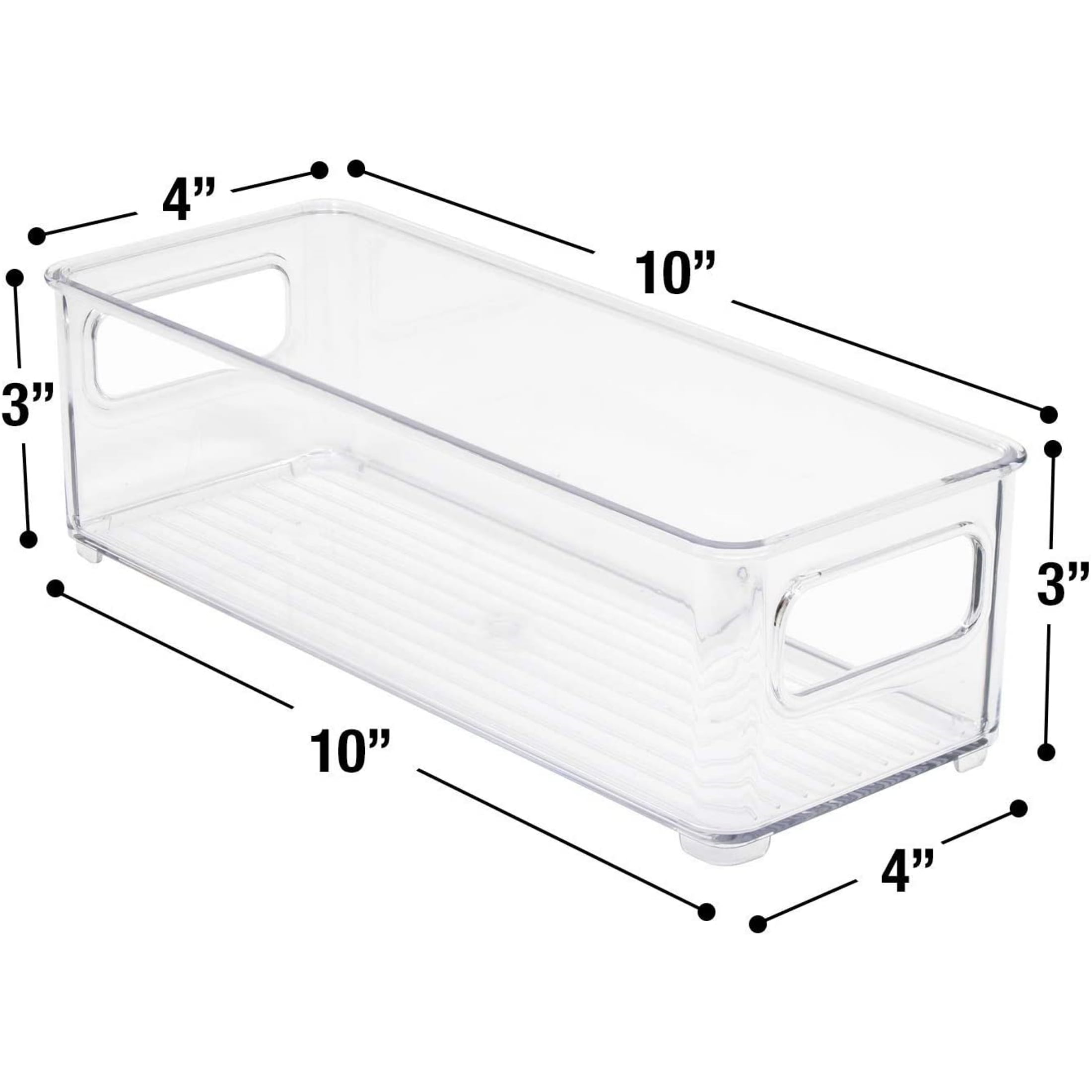 Hudgan Set Of 8 Stackable Organizer Bins, Straight Sides Plastic Storage  Containers for Pantry Organization and Kitchen Storage Bins, Acrylic Clear