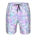 thumbnail image 4 of Kdxio Rainbow Scales Pattern Mens Casual Shorts - Drawstring Summer Beach Sports Shorts for Men, 4 of 9