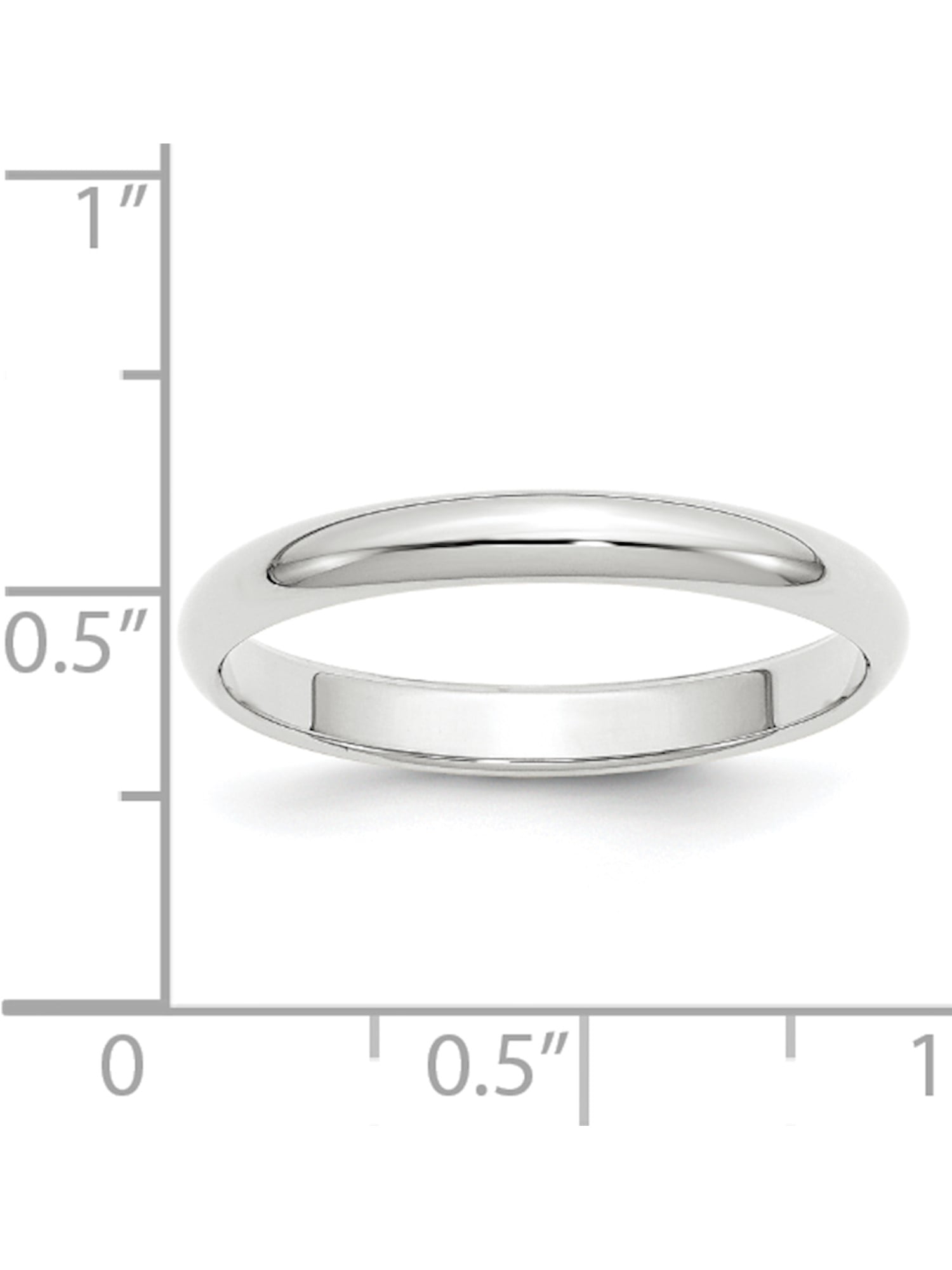 10k White Gold 3mm Engravable Half Round Band