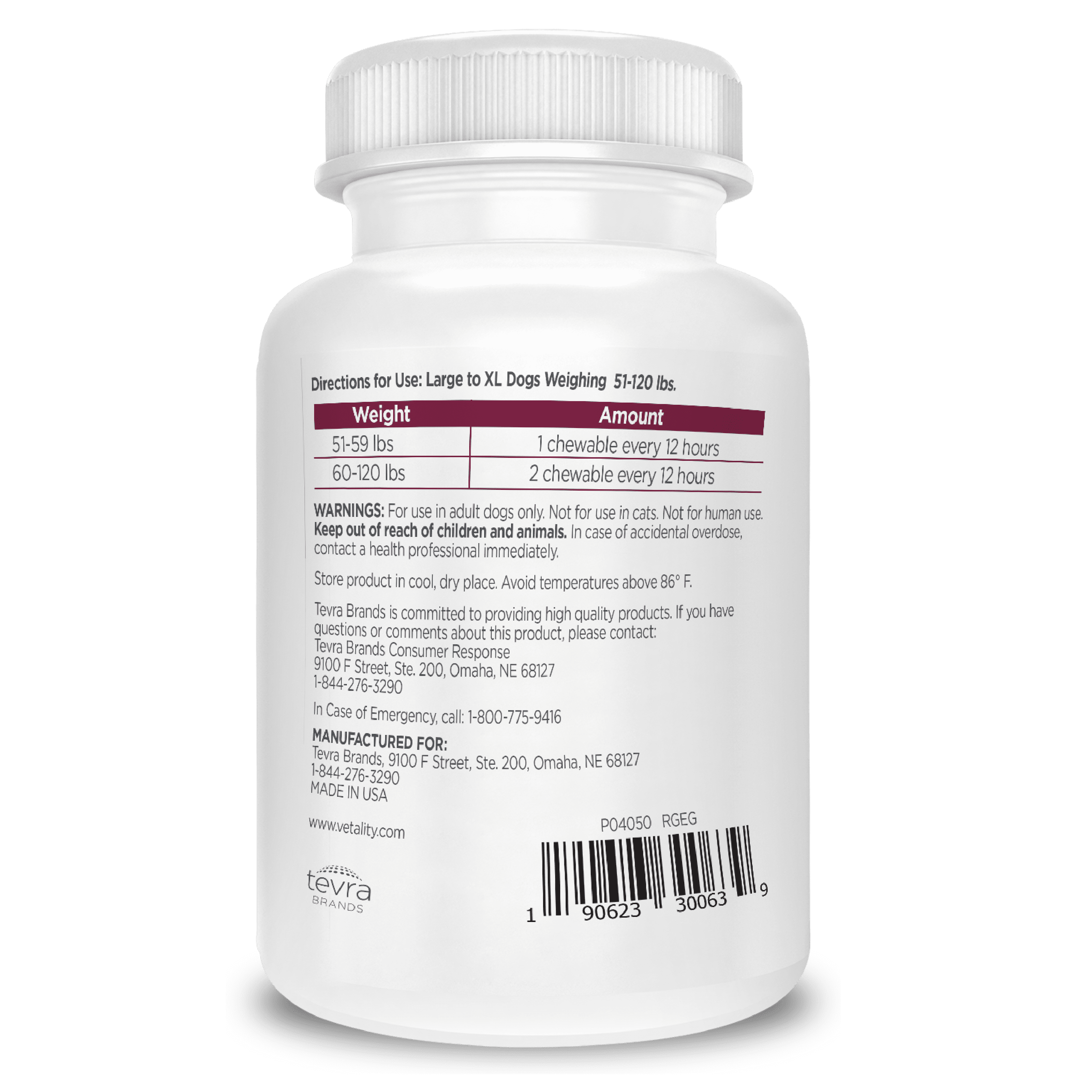Vetality Canine Aspirin for Dogs, Fast Pain Relief Medicine for Small to Medium Dogs, Liver Flavor, 75 Tablets