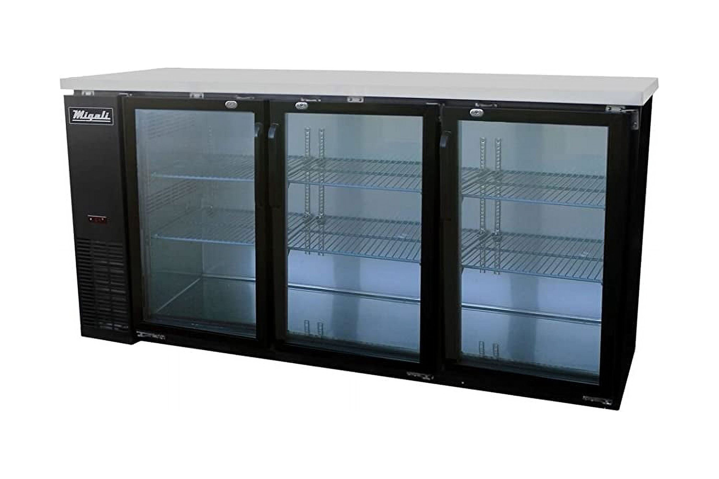 72" Wide Glass Door Refrigerator