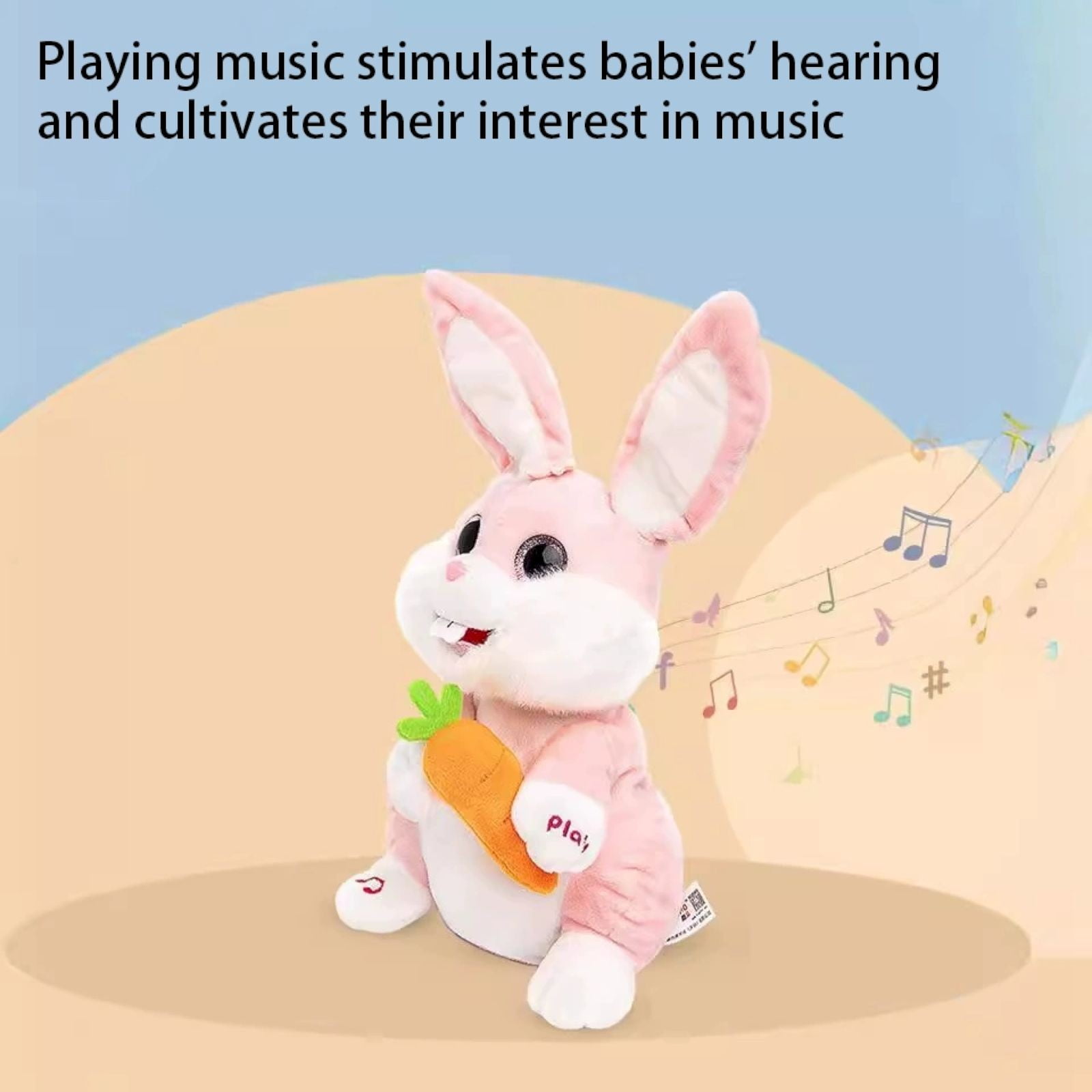 Goowood Singing Dancing Bunny Plush Baby Toys Interactive Musical Stuffed Animal Easter Basket Stuffers for Kids Birthday Gifts Grey